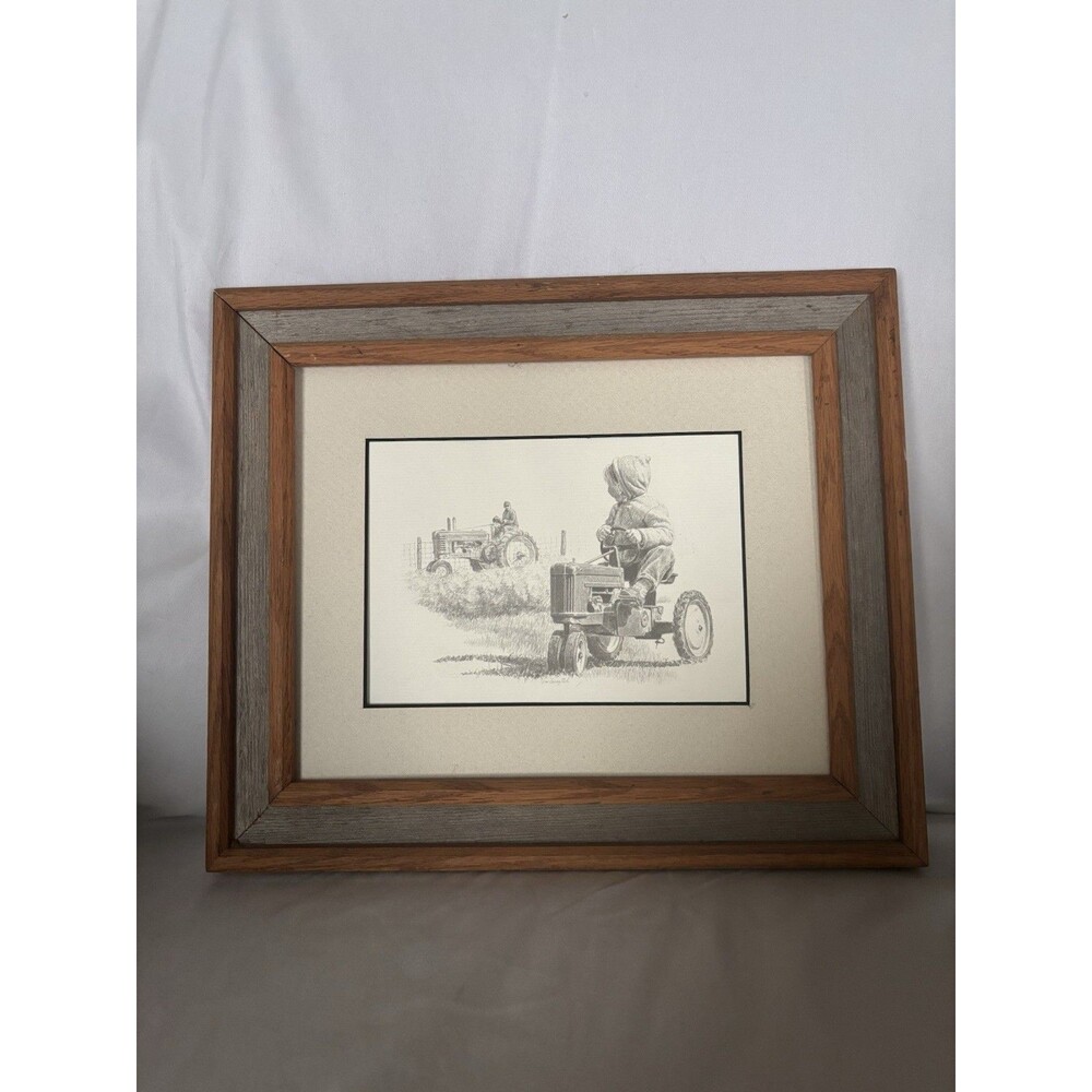 Don Greytak Montana Pencil Artist Western Farm Print Dad and Future Farmer